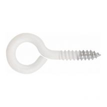 Haken mit Öse mit geschlossenem Gewinde, lackiert - Weiß verzinkt 17 x 40 (3,5 x 28 x 10) - Packung zu 300