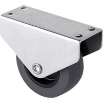 Roue Fixe En Caoutchouc Avec Plaque Et Axe Lisse Avec Deux Fixations, Couleur Grise, Max. Charge 20 Kg, Ø 1,5 Cm