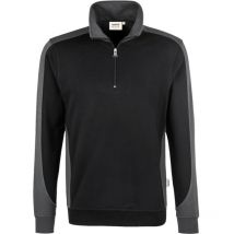 Hakro Zip-Sweatshirt Contrast Performance, schwarz, Unisex-Größe: L