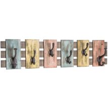Haku Möbel Appendiabiti da parete, legno massello, colorato vintage, l 81 x p 11 x a 20 cm
