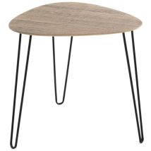 Torana - Haku Möbel Tavolino Rovere, Nero, Mdf, Metallo - Dim. L 40 Cm X A 43 Cm X P 40 Cm, Stile Moderno