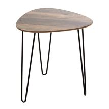 Avimac - Haku Möbel Tavolino Rovere, Nero, Mdf, Metallo - Dim. L 40 Cm X A 43 Cm X P 40 Cm, Stile Moderno
