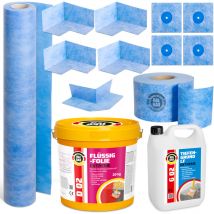 Halbau - Dichtset für Duschabdichtung Bad Abdichtung Dichtband Flüssigfolie 20kg H327