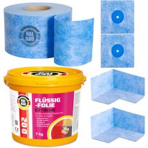 Halbau - Dichtset für Duschabdichtung Bad Abdichtung Dichtband Flüssigfolie 7kg H307
