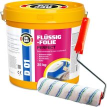 Flüssigfolie Perfect Badabdichtung Dichtmembran Dichtfolie + Farbroller 25cm D01 - 25KG - Halbau