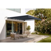 Halbkassettenmarkise motorisierte fazzio 4x3m - Premium-Leinwand 320g/m² Graue