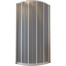 Halbrund Duschkabine aus pvc mit Faltduschtür weiss h 185 mod. Flex mit setilicher Öffnung 90x70 cm