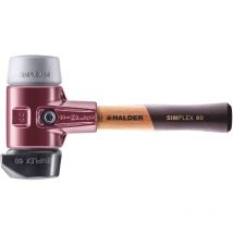 Simplex Schonhammer ø 60 mm Gummi schwarz / TPE-mid grau mit Standfuß kurzer Stiel mit Tempergussgehäuse - Halder