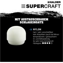 Schonhammer Supercraft 40mm M. 1 Abger. Kopf Rückschlagfrei - Halder