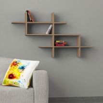 Halic Wandregal Modern Bücherregal Mokka Grau b 150cm Breit - Mocha Grey - Decortie