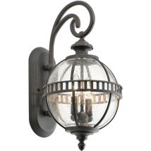 Elstead - Halleron - 2 Light Outdoor Globe Wall Lantern Light Grey IP44, E14