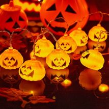 Halloween,Guirlandes Lumineuse Halloween,Halloween Guirlande Lumineuse, 6M 40LED Citrouille Guirlande Lumières, Halloween, jardin, guirlande lumières