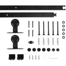 183cm Quincailleri Kit de Rail Pour Porte en Bois Simple,Crochet en forme de T,120 kg,noir - Haloyo