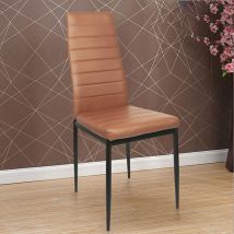 2er Set Esszimmerstuhl, Freischwinger,Bezug Kunstleder, Chrom,braun - Haloyo