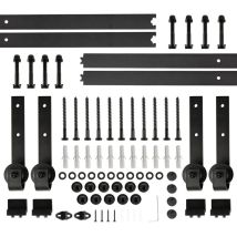 366cm Quincaillerie Kit de Rail pour Porte Coulissante,pour Portes Coulissantes,120 kg,noir - Haloyo