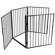 Haloyo - 4 Stücke Sicherheitszaun Kinder,Babygitter,Schutzgitter,310 x 2.5 x 75cm,Schwarz