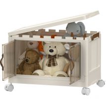 Coffre de rangement transparent à 1 étages pliable avec roulettes – Idéal pour organiser jouets, vêtements ou accessoires, gain de place et praticité
