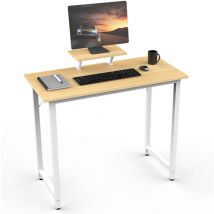 Haloyo - Computer-Schreibtisch, Schreibtisch mit Regalen, Lerntisch für das Schlafzimmer, Maße: 80x40x75cm, Holzfarbe