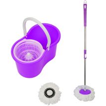 Haloyo - Ensemble de vadrouille et seau de,avec Turbo, mop pour Nettoyage sols Violet