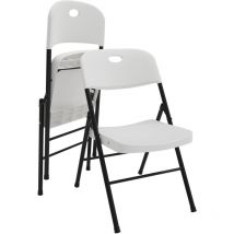 Haloyo - Klappstuhl 2er Set, Esszimmerstuhl, Indoor Klappstuhl, Küchenstuhl, für Küche, Esszimmer, Büro, 56x49x80cm, Weiß
