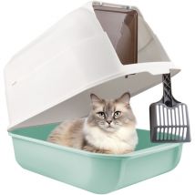 Lettiera Gatto Chiusa,Grande Lettiera per Gatti Chiusa con Coperchio,con Paletta,36 x 51 x 34cm,blu - Haloyo