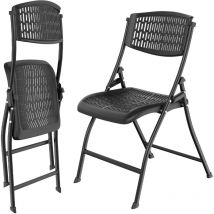 Haloyo - Lot de 2 Chaise pliante avec dossier en mesh et assise en pp – Design ergonomique et léger, idéale pour salle à manger, jardin ou événements