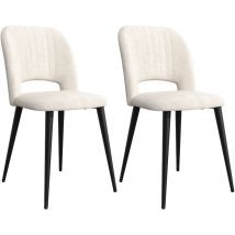 Haloyo - Lot de 2 chaises de salle à manger en velours, Design élégant avec dossier ajouré à motifs verticaux, confort et style pour votre table à