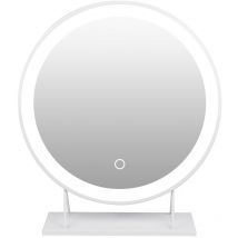 Haloyo - Miroir de maquillage, Miroir Ronde avec éclairage led Miroir de maquillage,Lumière Tricolore Réglable 50cm de diamètre