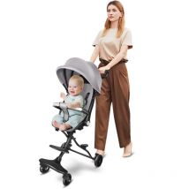 Haloyo Poussette, Poussette Pour Bébé, Poussette De Rangement, avec harnais de sécurité, 30x55x86.5cm, gris