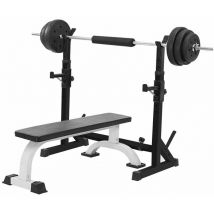 Haloyo Support pour Barre de Musculation Maison,Repose haltères réglable, Réglable Squat Rack avec Barres de Support,noir