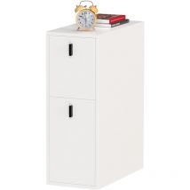 Haloyo - Table d'Appoint Moderne avec 2 tiroirs, Bout de Canapé, Table Basse, pour Salon, Chambre, 25x50x70cm, blanc