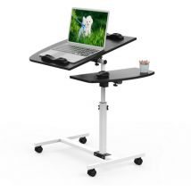 Haloyo - Table pour ordinateur à roulettes, Table de Lit, Bureau assis debout Haut Réglable, pour Ordinateur, Soins Médicaux, Café,