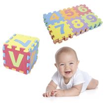 Haloyo - Tappetino da gioco puzzle in schiuma da 36 pezzi, tappetino da gioco puzzle in schiuma per bambini, 15,5 x 15,5 cm