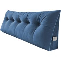 Triangulaire Coussin à Coins, Gros Coussin Canapé,Oreiller Cervical Dossier de Soutien Lombaire, 160x50x20cm, Polyester, Bleu foncé - Haloyo