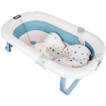 Vasca da bagno pieghevole 3 in 1 per neonati, vasca espandibile per casa e bagno, blu - Haloyo