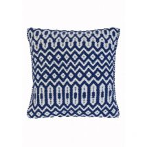 Lord Of Rugs - Halsey Hand Made Geometric Flatweave Kitchen Garden Indoor Outdoor Blue Cushion 45 x 45 cm (1'5''x1'5'') Pillow