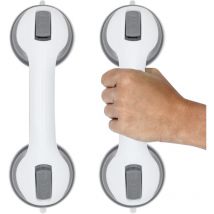Spetebo - Haltegriff aus Kunststoff mit Saugnapf - 2er Set - Duschgriff mit Schnellverriegelung - Rutschfester Badewannengriff Sicherheitsgriff