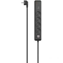 Hama - multiprise, 4 prises, usb-c/a 65W, pd, interrupteur, 1,4 m, nre/grise