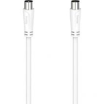 Antenne, sat Câble de raccordement [1x Coaxial mâle - 1x Coaxial femelle] 0.75 m blanc - Hama