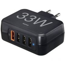 Chargeur rapide 4 ports, Qualcomm 3.0, 4x usb-a, 33 w, noir (00201629) - Hama