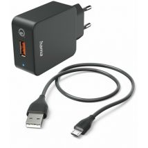 Chargeur rapide avec câble de charge Micro-USB, Qualcomm , 19,5 w, 1,5 m, (00201621) - Hama