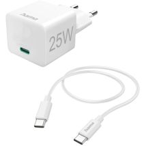 Chargeur rapide avec câble usb-c, chargeur mini, pd, 25W, 1,5 m, blanc (00201624) - Hama