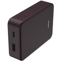 Hama Charging de Package de 10,000 mAh (External Battery, Quick Charge, usb a, usb c, Spacious, Lightweight, Small, Charger) Burgundy Purple