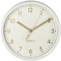 Horloge de table Hama dorée silencieuse blanche
