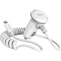 KFZ-Ladekabel (für Apple iPhone 5/5s/5c/6/6s/6 Plus/6s Plus/SE/7/7 Plus, Apple mfi zertifiziert, 1000 mA) weiß - Hama