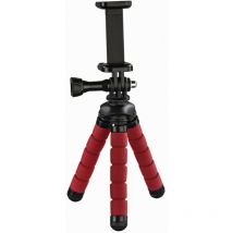 Mini trépied Flex pour smartphone et GoPro, 14 cm, rouge (00004611) - Hama