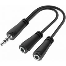 Hama - Splitter audio, fiche jack mâle 3,5 mm - 2 jacks femelles 3,5 m, stéréo (00200349)