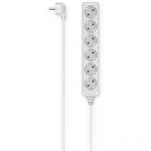 Hama - multiprise 6 positions schuko, fiche schuko, câble 1,4 mètres, blanc 00223006