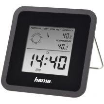 Hama - Termómetro e Higrómetro Digital, con Reloj y Previsión Meteorológica (Control de Temperatura Digital con termómetro e higrómetro Medidor de