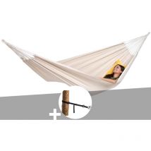 Hamac 2 places Barbados naturel + Kit attaches T-Strap - Amazonas